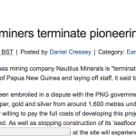 Deep sea miners terminate pioneering project